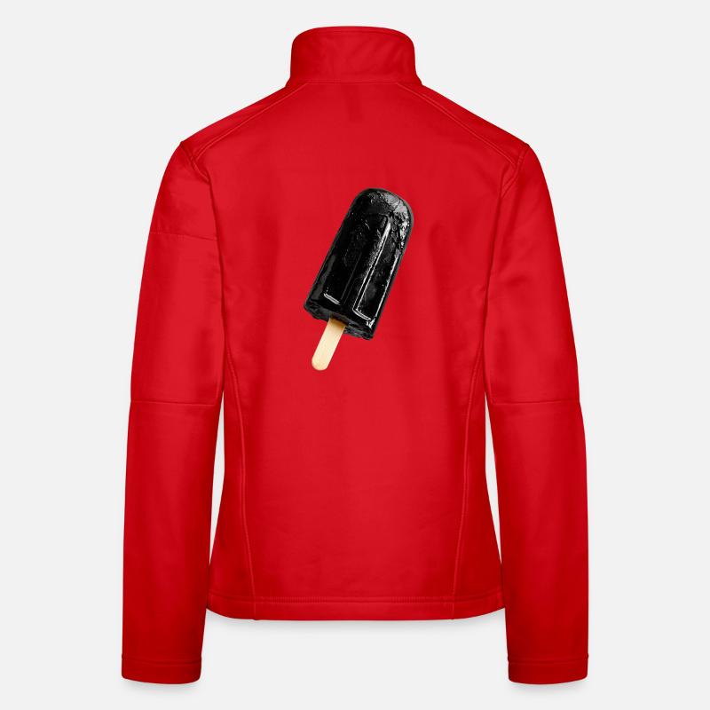 cream on a stick black Women's Softshell Jacket