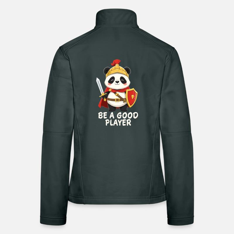 Chevalier panda avec épée – Soyez un bon joueur Veste en tissu softshell Femme