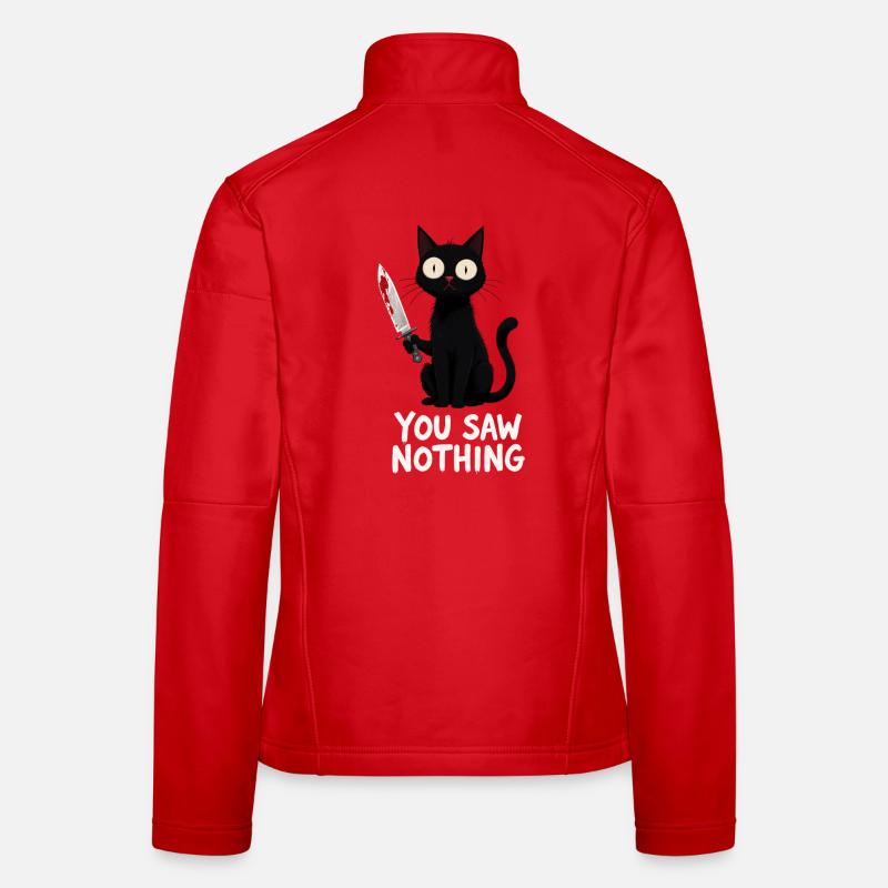 Chat noir avec un couteau – Tu n’as rien vu Veste en tissu softshell Femme