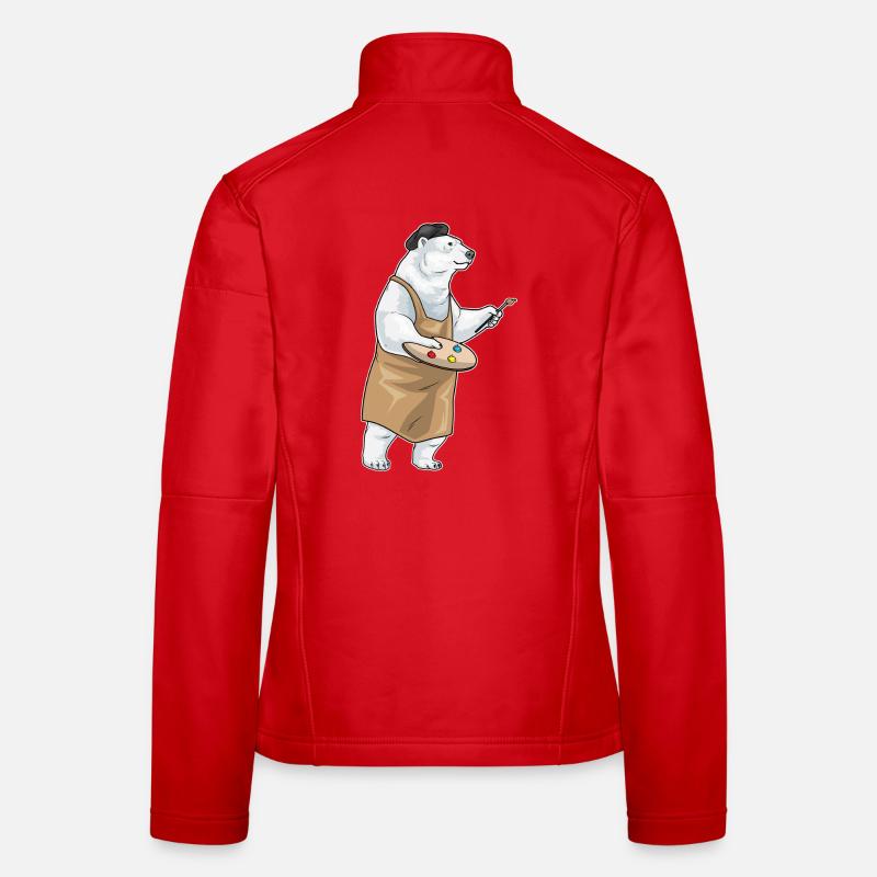 Eisbär Maler Pinsel Malen Frauen Softshelljacke