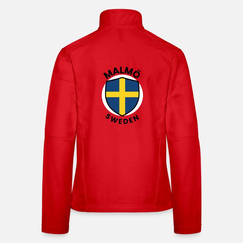 Swedish Flag Shield Design Women's Softshell Jacket