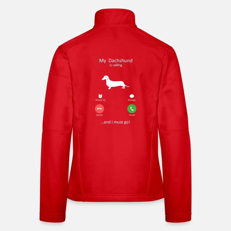 Dackel ruft Smartphone-Schnittstelle Kunst Frauen Softshelljacke