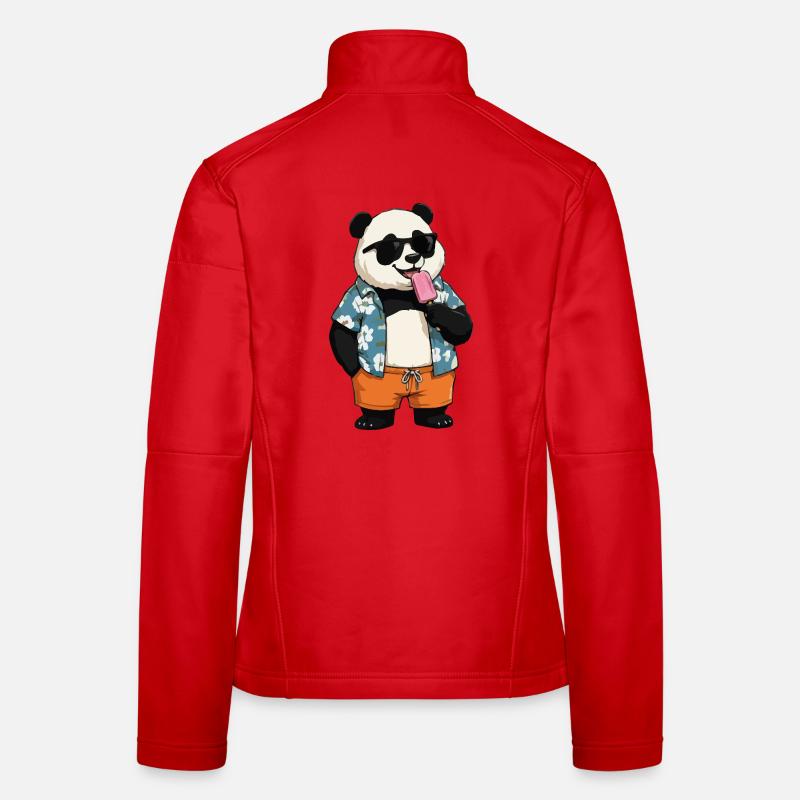 Panda Strand mit Eis Frauen Softshelljacke