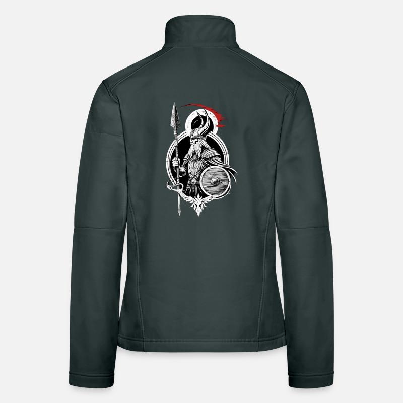 Schildwall Krieger - Wikinger mit Speer Design Frauen Softshelljacke