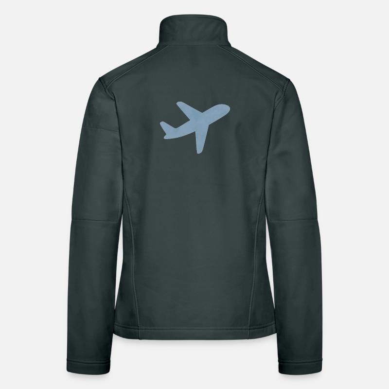 Blaues minimalistisches Flugzeug Frauen Softshelljacke