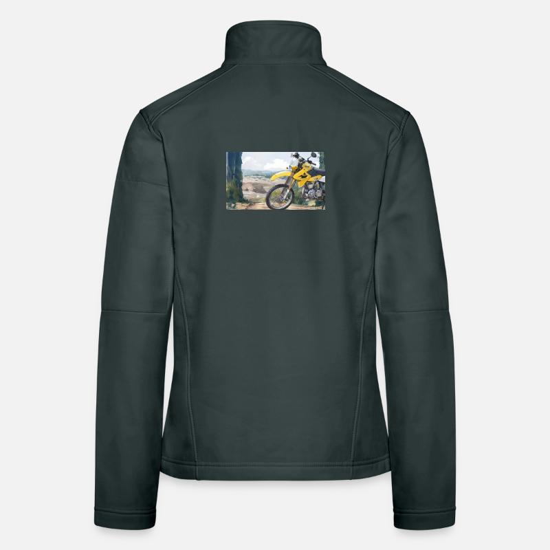 Motorcycle in Mountain Landscape Women's Softshell Jacket