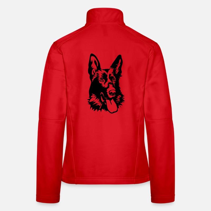 Deutscher Schäferhund Kopf - Frauen Softshelljacke - Rot