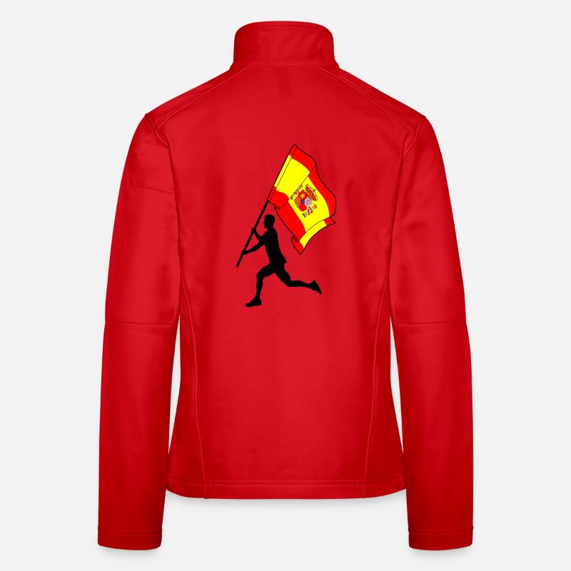 Flag Spain man running Women's Softshell Jacket