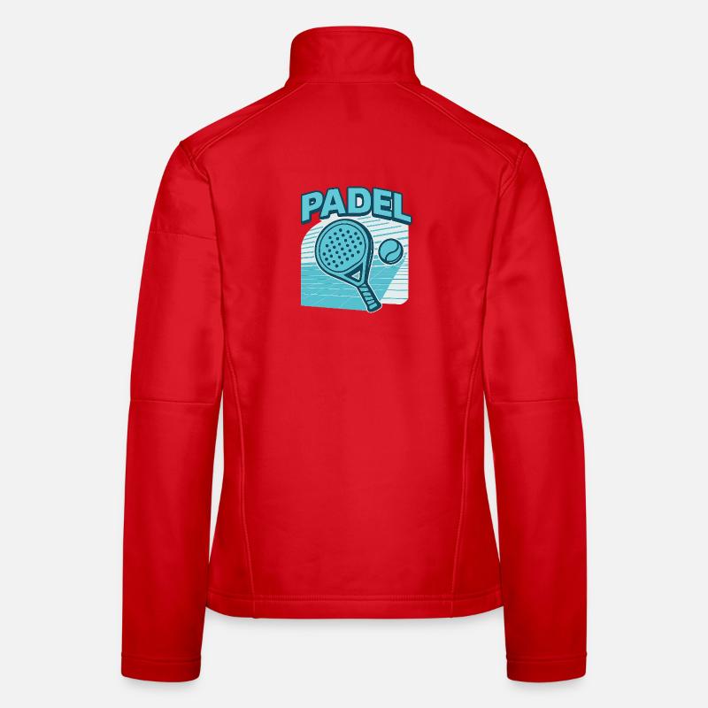 Padel Paddle Ball Retro Blue - Women's Softshell Jacket - red