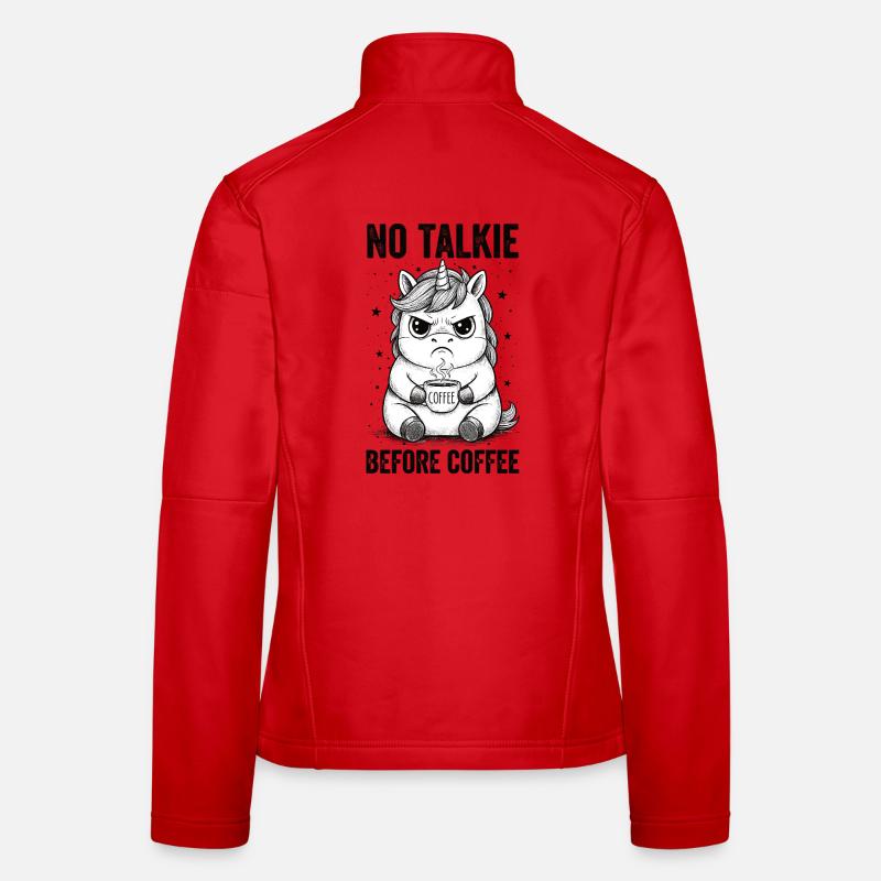 Pas de conversation devant une licorne amoureuse du café Veste en tissu softshell Femme