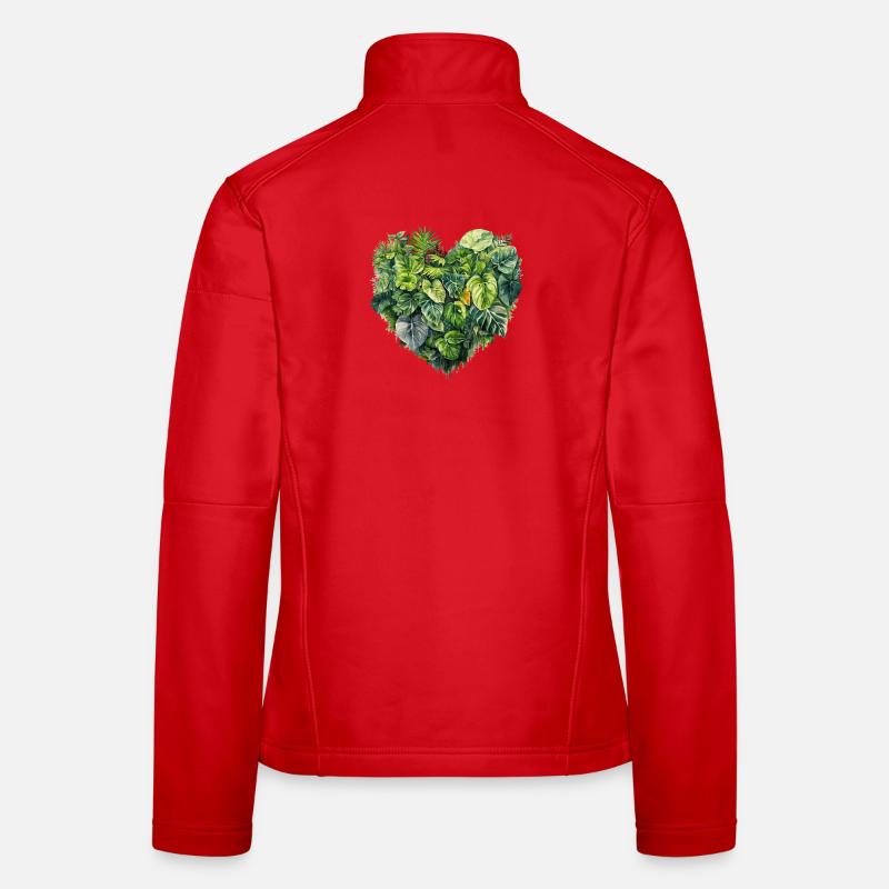 Forêt tropicale de Leaf Heart Veste en tissu softshell Femme