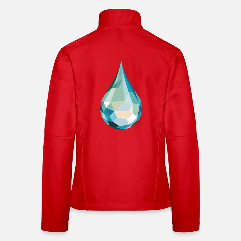 Water Drop - Cool Low Poly Logo Women's Softshell Jacket