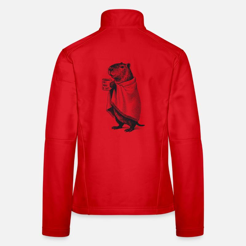 Don't Worry Be Cappy - Herbst Winter Capybara - Frauen Softshelljacke - Rot