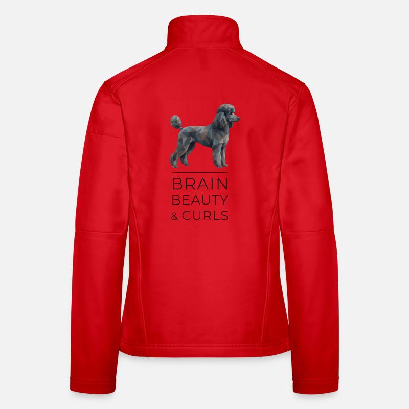 Art Low-Poly Caniche - Cerveau, beauté et boucles Veste en tissu softshell Femme