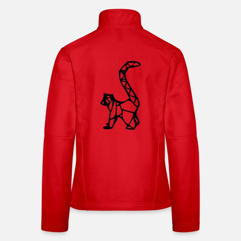 Origami Lemur Äffchen - Frauen Softshelljacke - Rot