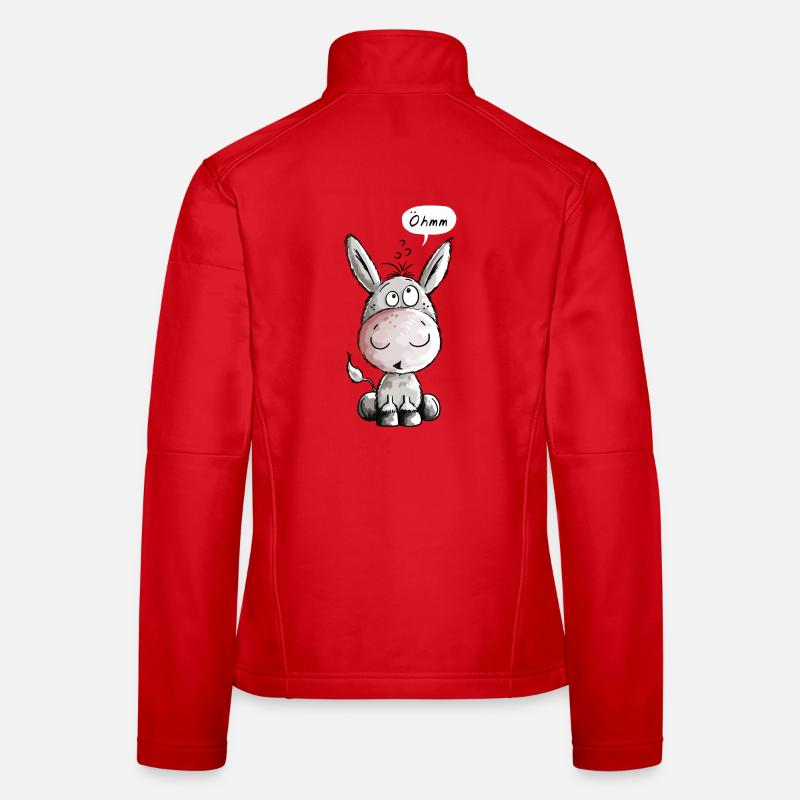 Öhmmm Esel - Eselchen - Comic - Tiere - Frauen Softshelljacke - Rot