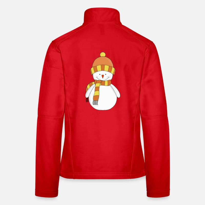 Frostiger Winterschneemann Frauen Softshelljacke