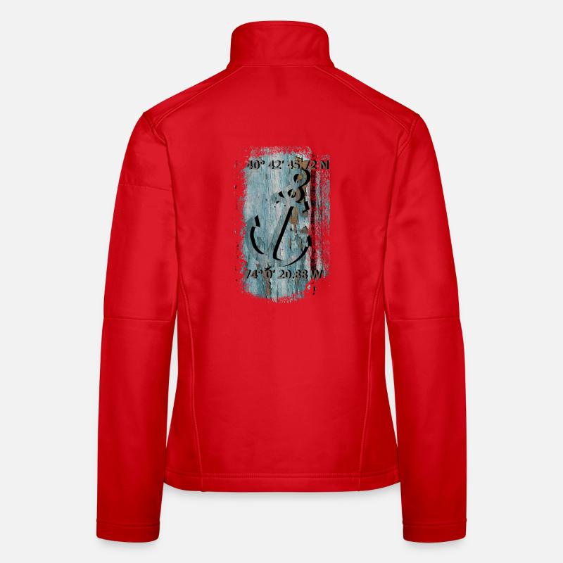 Anchor with coordinates Women's Softshell Jacket