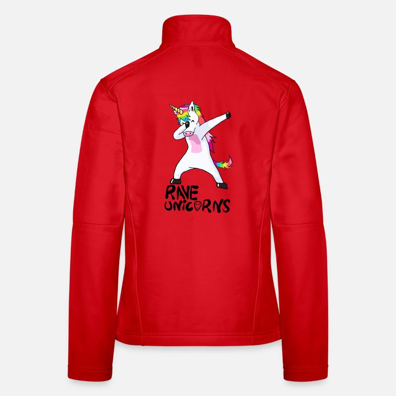 Logo Rave Unicorns Black Text Frauen Softshelljacke