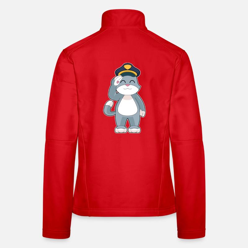 Katze Polizist Polizeimütze Polizei Frauen Softshelljacke