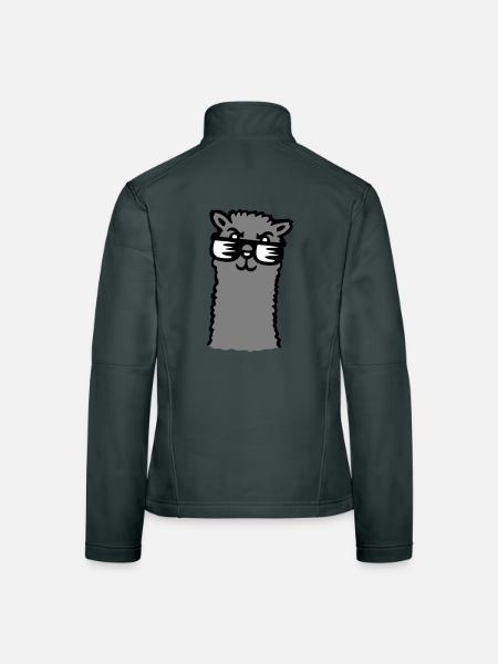 Lama Cool Sonnenbrille Alpaka Selbstgefällig Kerl - Frauen Softshelljacke - Rot - Hinten