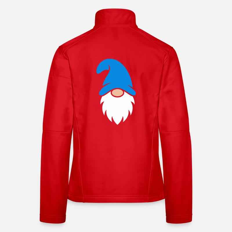 Cute Blue Hat Christmas Gnome Women's Softshell Jacket