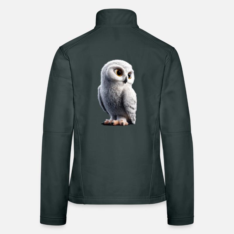 Schneeeule Weiße Eule Kauz Uhu Owl Schnee Eulen Frauen Softshelljacke