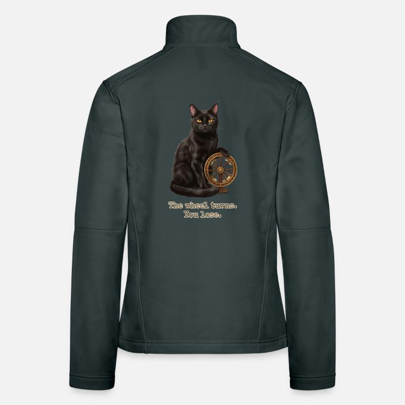 The Wheel Turns Cat Women's Softshell Jacket
