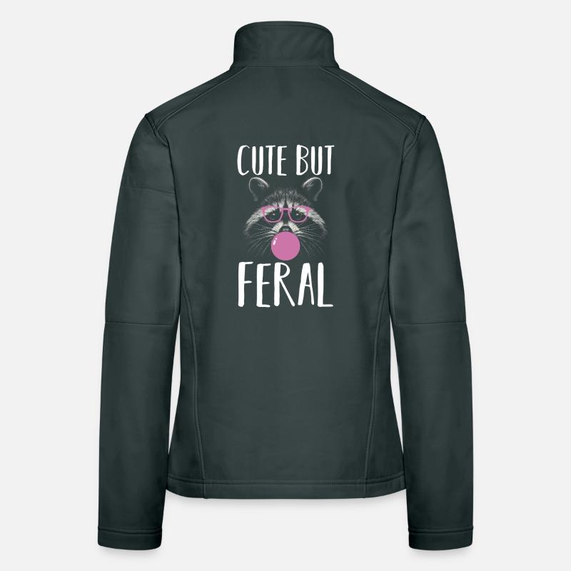 Raton laveur déchet, mignon mais sauvage Veste en tissu softshell Femme