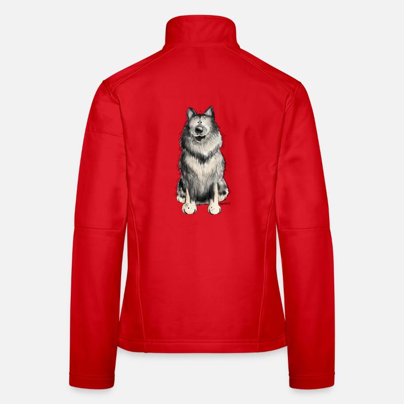 Happy Wolfsspitz I Comic Dog Gift Women's Softshell Jacket