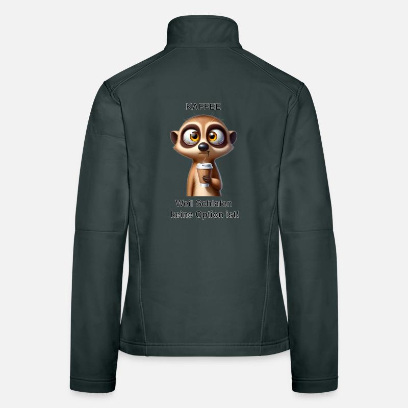 Müdes Erdmännchen mit Kaffee Frauen Softshelljacke