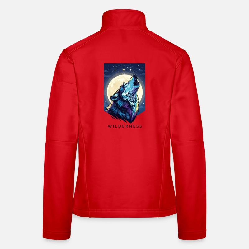 Mystical Wolf under Full Moon Women's Softshell Jacket