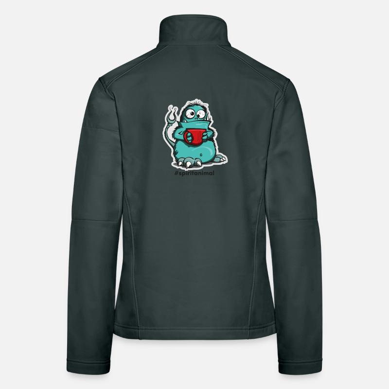 Kaffee-Monster im Comic-Stil Frauen Softshelljacke