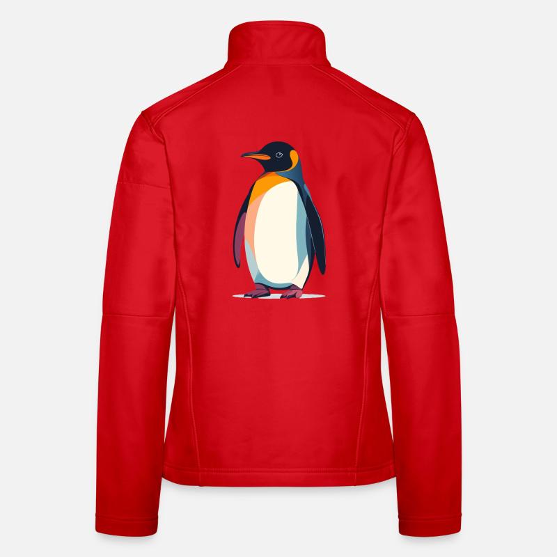 Graphique vectoriel abstrait du Pingouin debout sur la glace Veste en tissu softshell Femme