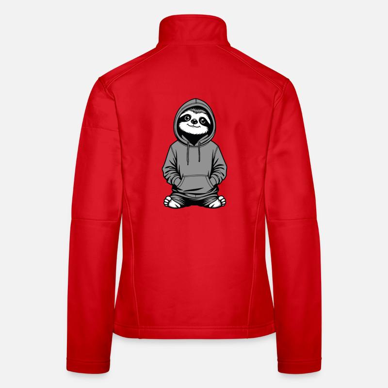 Slow-Chill Sloth Pullover Hoodie Women's Softshell Jacket