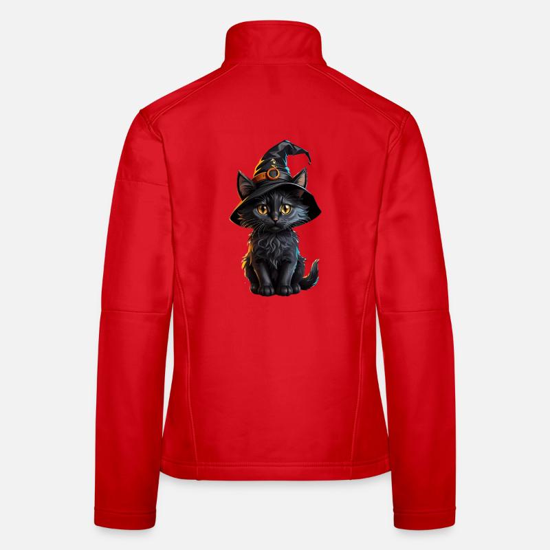 Witch kitten in a magic hat Women's Softshell Jacket