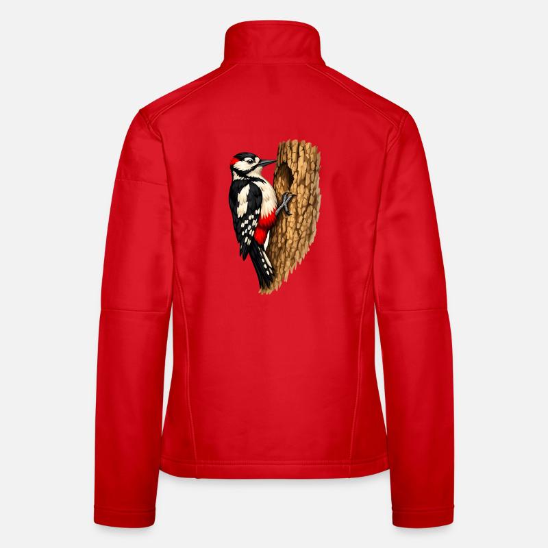 Woodpecker in a tree Women's Softshell Jacket