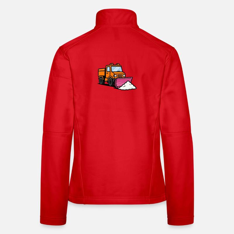 Lustiger Schneepflug mit Schneeschieber Frauen Softshelljacke