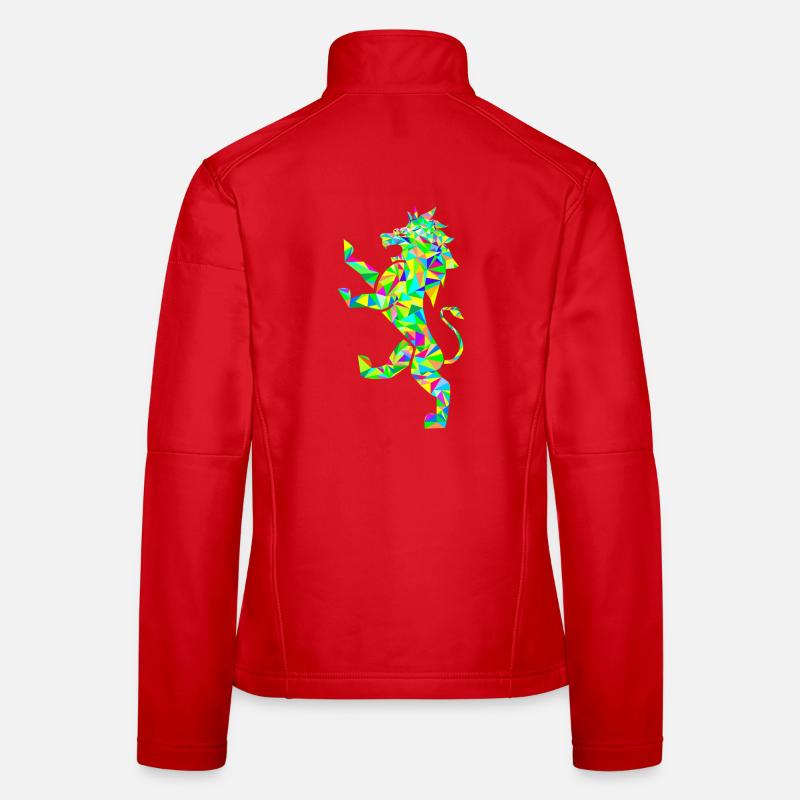 Löwe Polygon bunt Frauen Softshelljacke