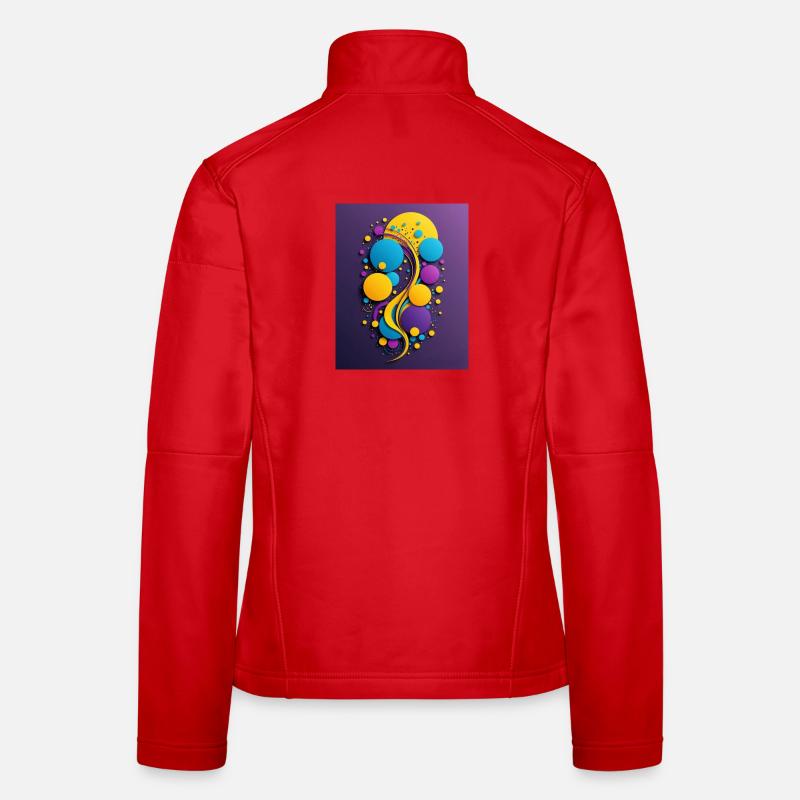 Paint balls and swirls - Women's Softshell Jacket - red