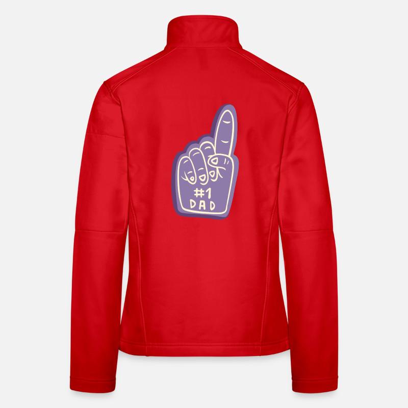 #1 Dad based on design - Women's Softshell Jacket - red