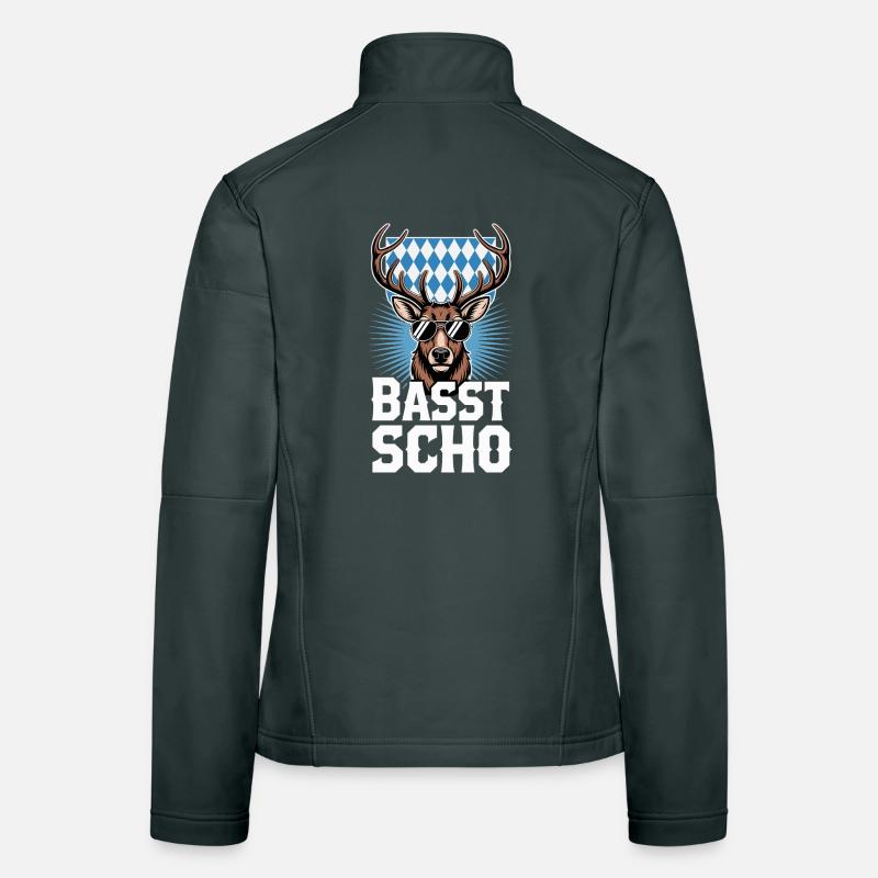 Basst Scho Hirsch Bavarian dialect Bavaria Women's Softshell Jacket