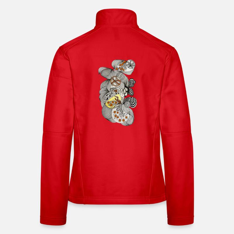 Organic Ornament Pattern Women's Softshell Jacket