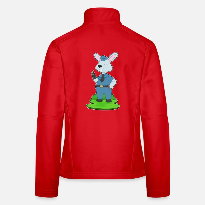 Bunny Policeman Microphone Police Women's Softshell Jacket