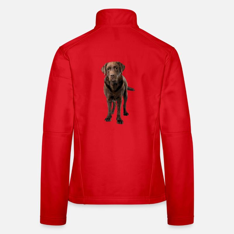 Brown Labrador Comic Style Women's Softshell Jacket