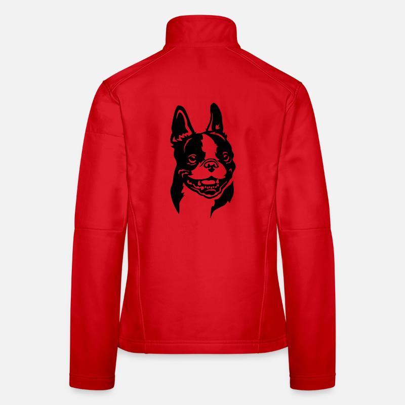 Boston Terrier Head Women's Softshell Jacket