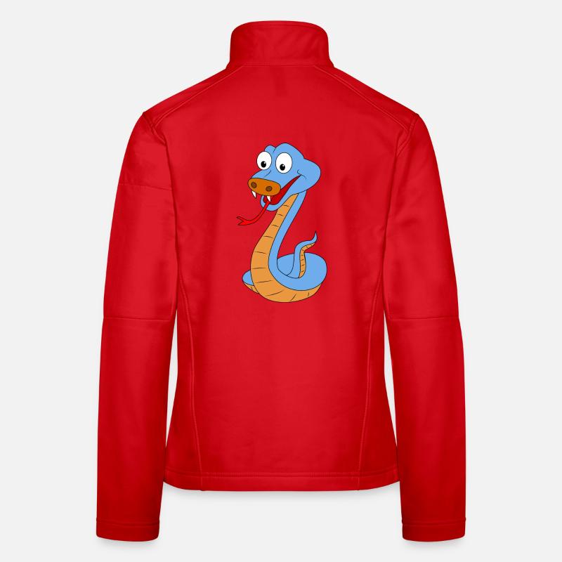 Conception de dessin animé de serpent ludique Veste en tissu softshell Femme