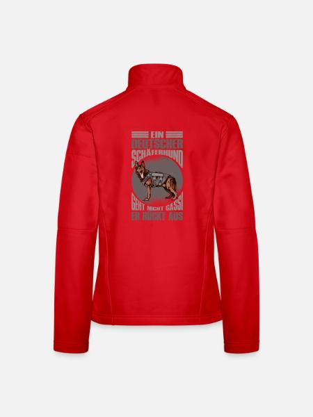 Schäferhund Geschenke Hund Herrchen Gassi - Frauen Softshelljacke - Rot - Hinten