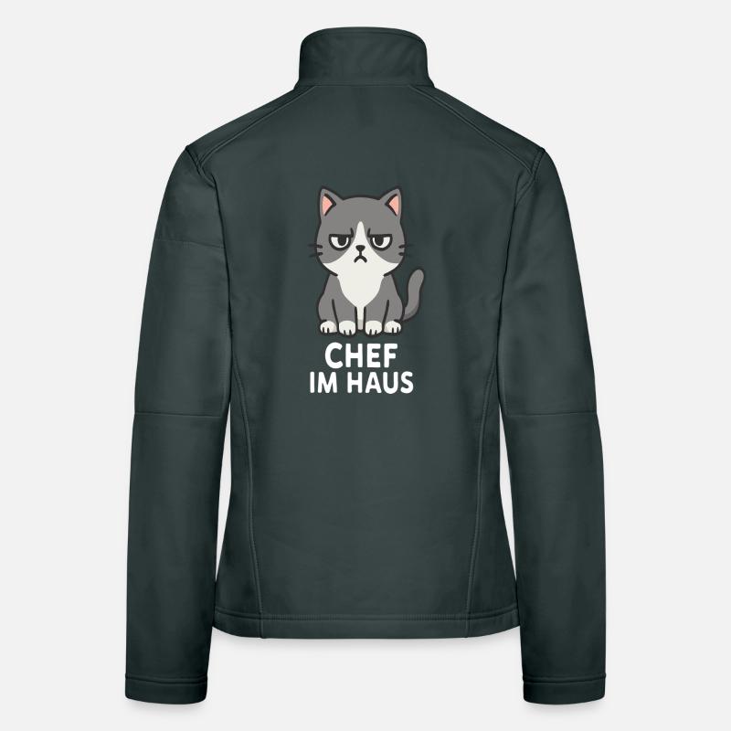Cat with grumpy expression Women's Softshell Jacket