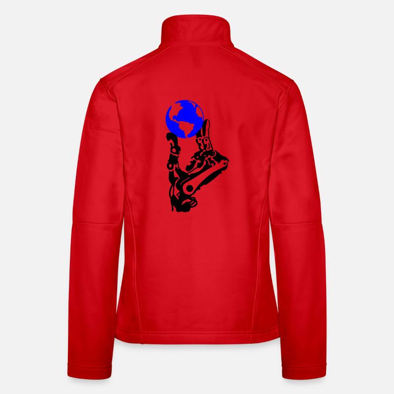 Globe dans la main robotisée Veste en tissu softshell Femme